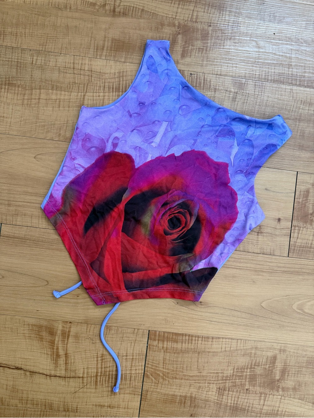Vintage Rose Print Stetch Cropped Tank Top
